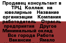 Продавец-консультант в ТРЦ "Коллаж" на ювелирные › Название организации ­ Компания-работодатель › Отрасль предприятия ­ Другое › Минимальный оклад ­ 1 - Все города Работа » Вакансии   . Ямало-Ненецкий АО,Ноябрьск г.